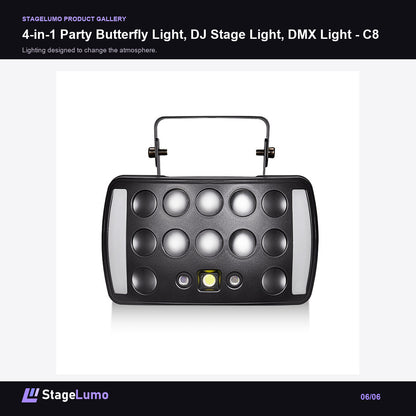 4-in-1 Party Butterfly Light, DJ Stage Light, DMX Light - C8 - StageLumo image 6
