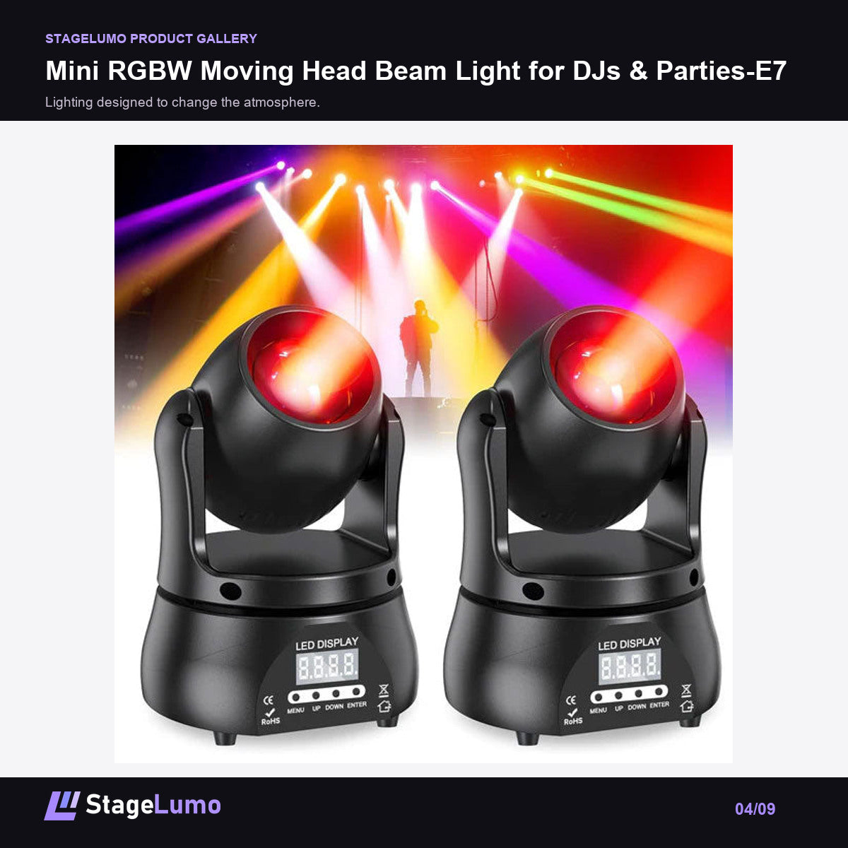 Mini RGBW Moving Head Beam Light for DJs & Parties-E7 - StageLumo image 4