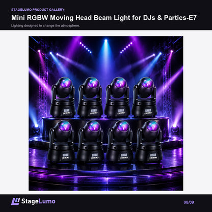 Mini RGBW Moving Head Beam Light for DJs & Parties-E7 - StageLumo image 8