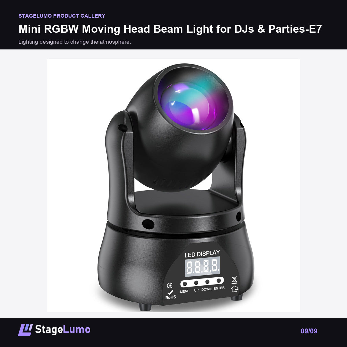 Mini RGBW Moving Head Beam Light for DJs & Parties-E7 - StageLumo image 9