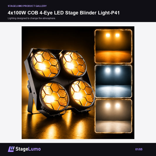 4x100W COB 4-Eye LED Stage Blinder Light-P41 - StageLumo image 1