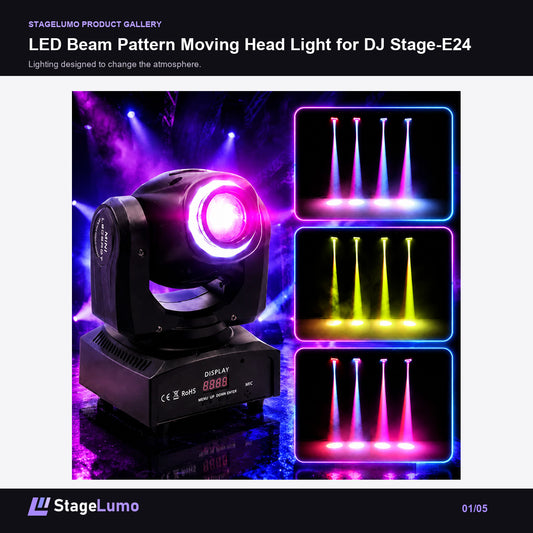LED Beam Pattern Moving Head Light for DJ Stage-E24 - StageLumo image 1