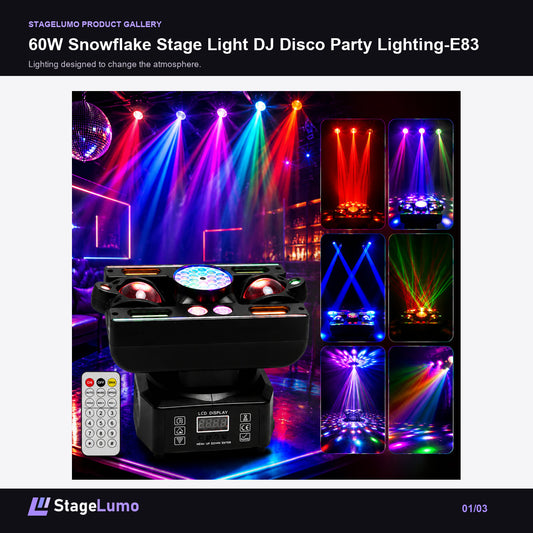 60W Snowflake Stage Light DJ Disco Party Lighting-E83 - StageLumo image 1