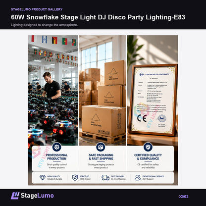 60W Snowflake Stage Light DJ Disco Party Lighting-E83 - StageLumo image 3