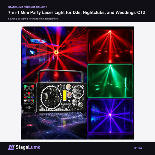 7-in-1 Mini Party Laser Light for DJs, Nightclubs, and Weddings-C13 - StageLumo image 1