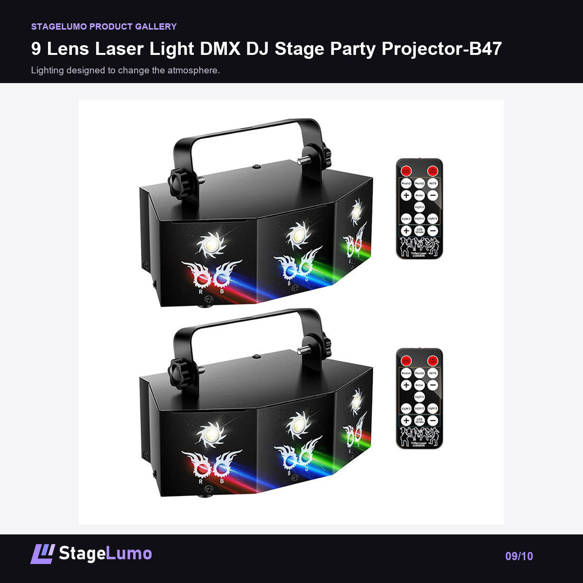 9 Lens Laser Light DMX DJ Stage Party Projector-B47 - StageLumo image 9