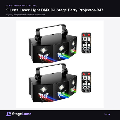 9 Lens Laser Light DMX DJ Stage Party Projector-B47 - StageLumo image 9