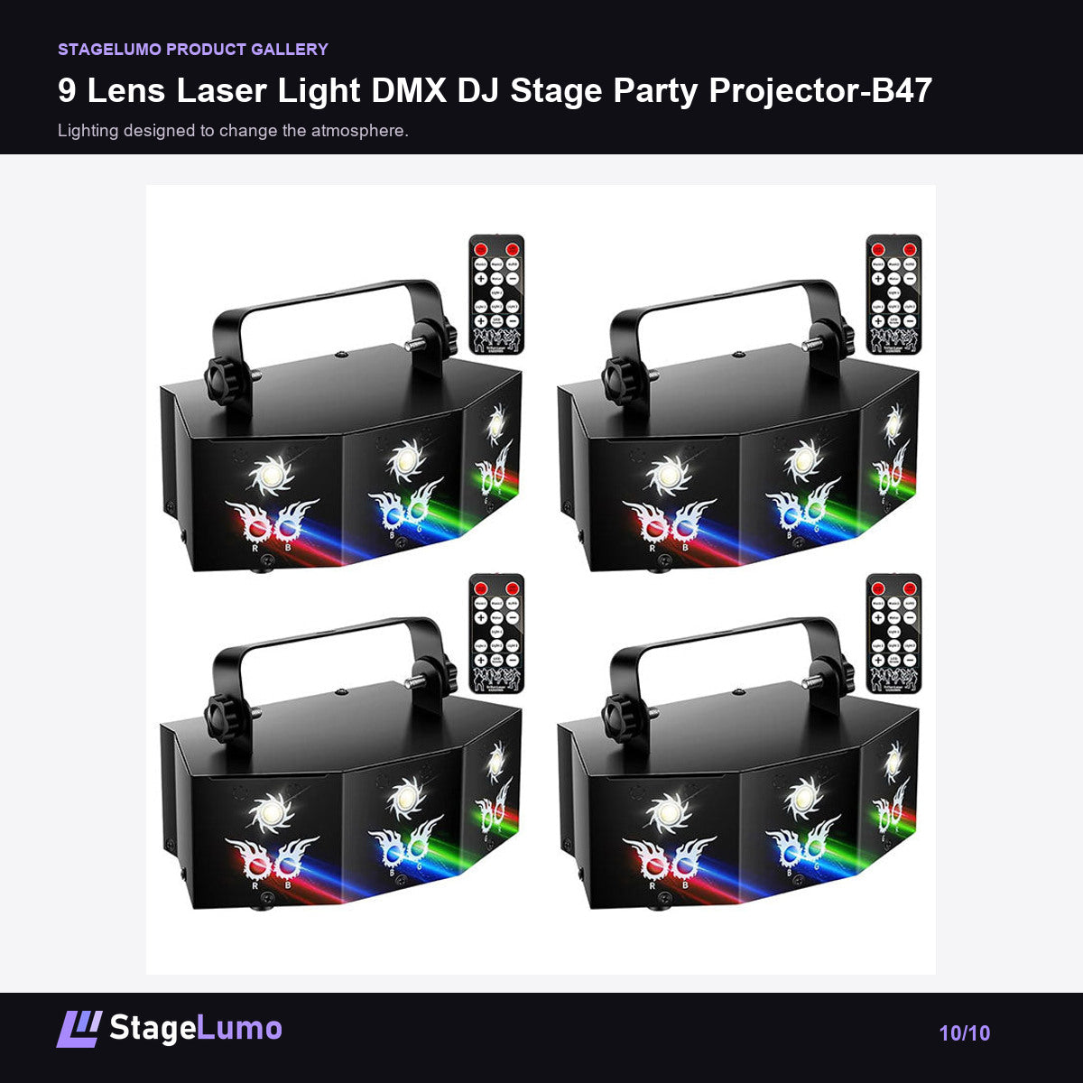 9 Lens Laser Light DMX DJ Stage Party Projector-B47 - StageLumo image 10