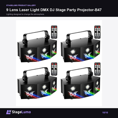 9 Lens Laser Light DMX DJ Stage Party Projector-B47 - StageLumo image 10