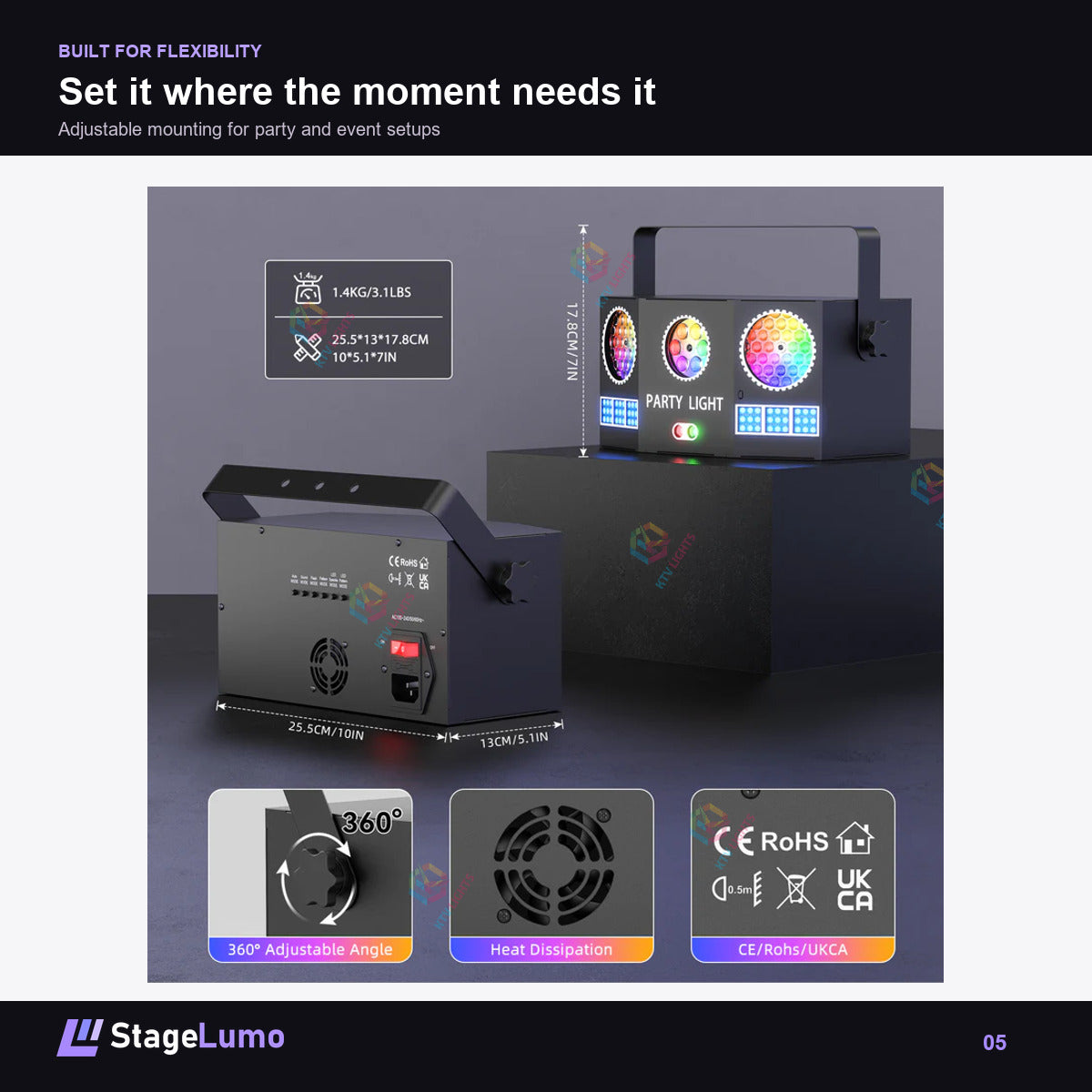 Set it where the moment needs it - StageLumo C7