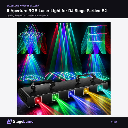 5-Aperture RGB Laser Light for DJ Stage Parties-B2 - StageLumo image 1