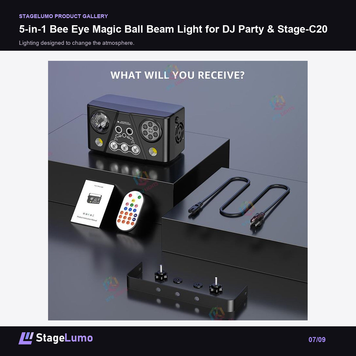 5-in-1 Bee Eye Magic Ball Beam Light for DJ Party & Stage-C20 - StageLumo image 7