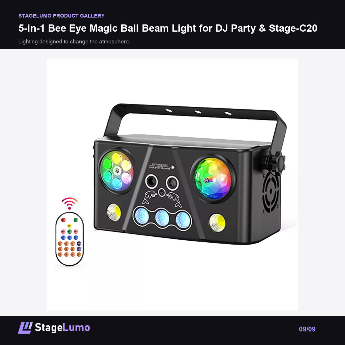 5-in-1 Bee Eye Magic Ball Beam Light for DJ Party & Stage-C20 - StageLumo image 9