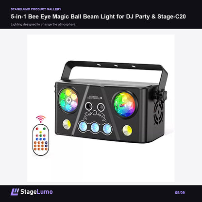 5-in-1 Bee Eye Magic Ball Beam Light for DJ Party & Stage-C20 - StageLumo image 9