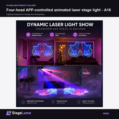Four-head APP-controlled animated laser stage light - A16 - StageLumo image 8