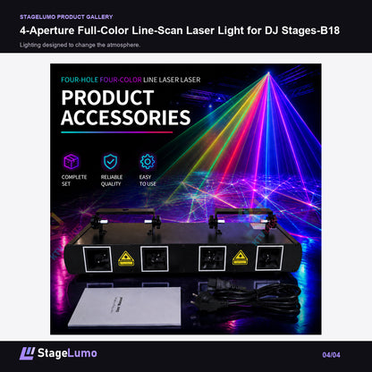 4-Aperture Full-Color Line-Scan Laser Light for DJ Stages-B18 - StageLumo image 4