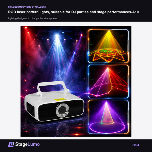 RGB laser pattern lights, suitable for DJ parties and stage performances-A10 - StageLumo image 1