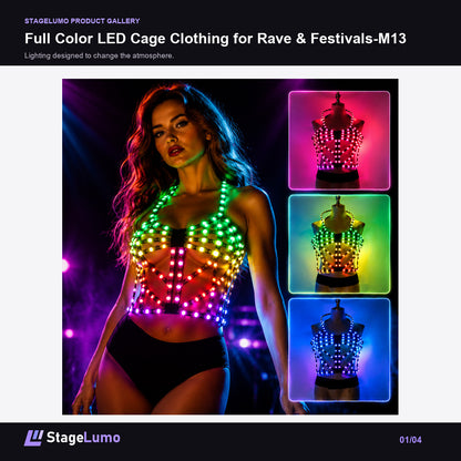 Full Color LED Cage Clothing for Rave & Festivals-M13 - StageLumo image 1