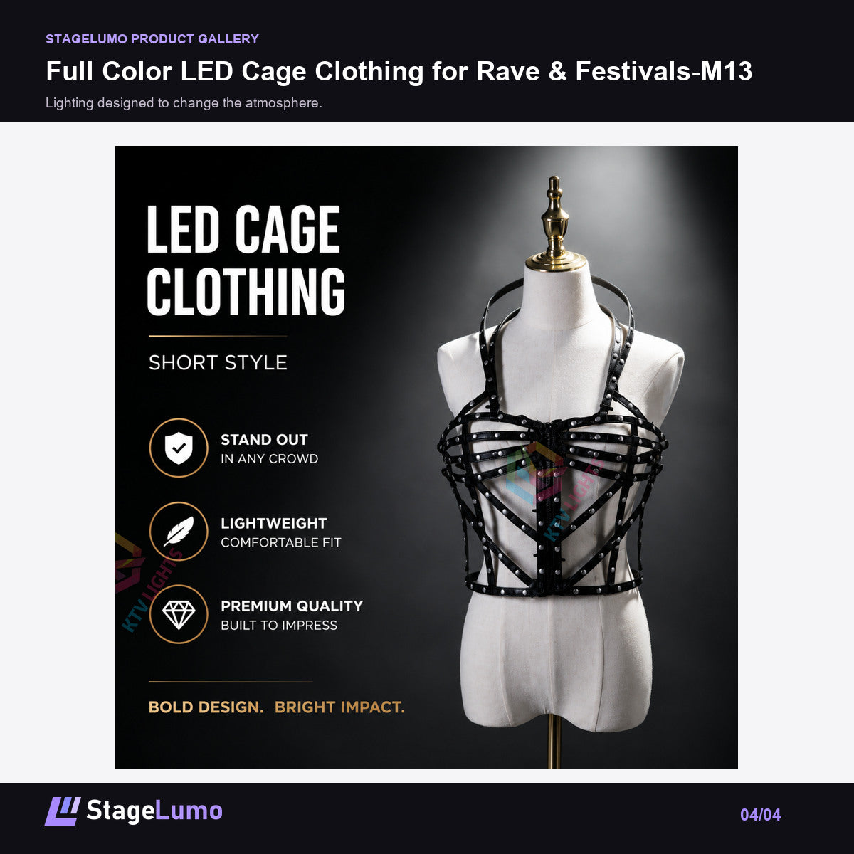 Full Color LED Cage Clothing for Rave & Festivals-M13 - StageLumo image 4