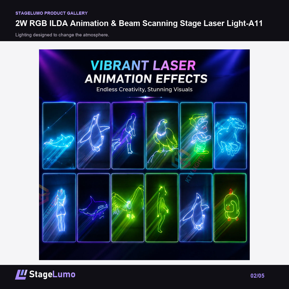 2W RGB ILDA Animation & Beam Scanning Stage Laser Light-A11 - StageLumo image 2