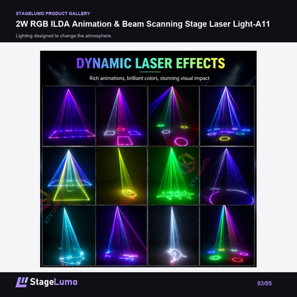 2W RGB ILDA Animation & Beam Scanning Stage Laser Light-A11 - StageLumo image 3