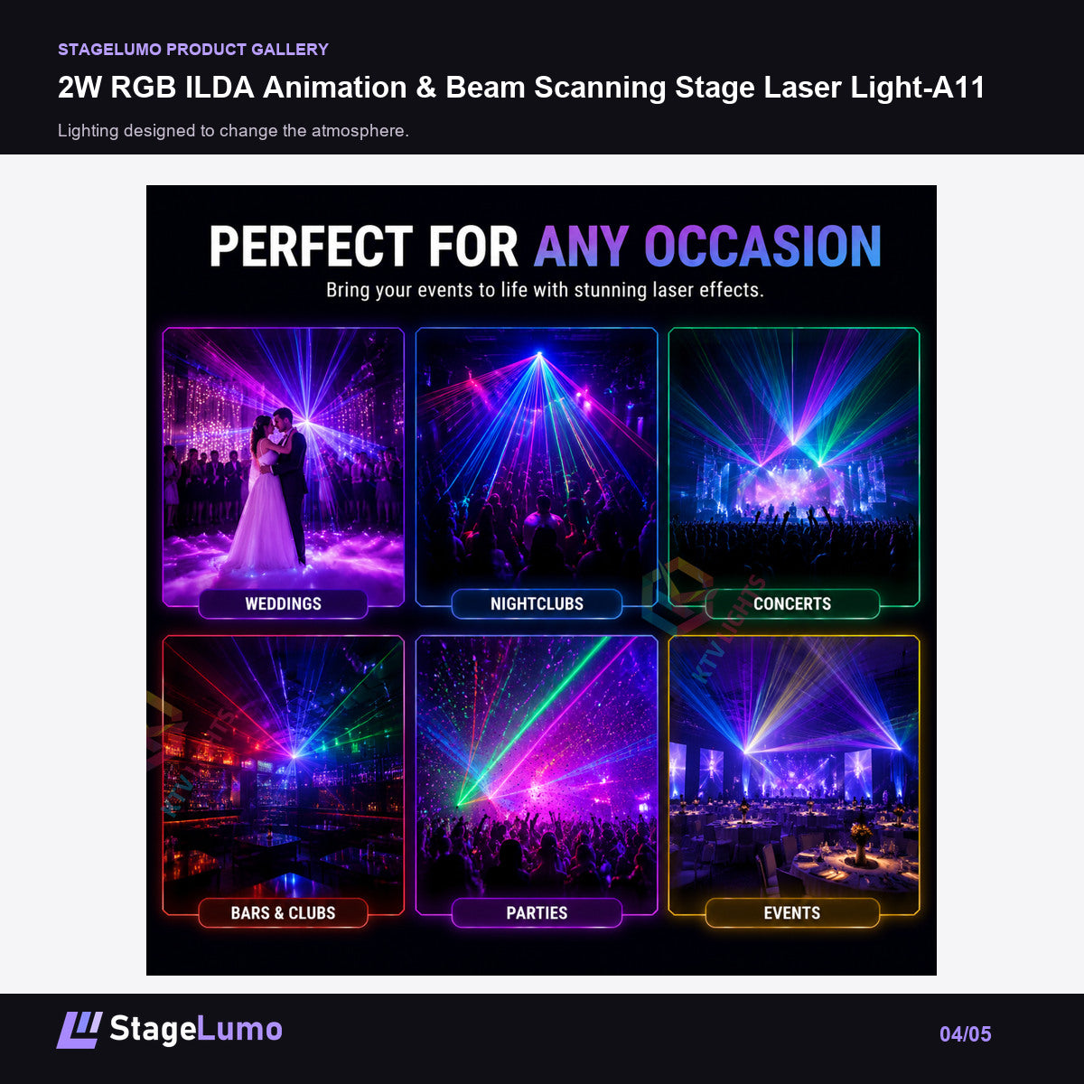 2W RGB ILDA Animation & Beam Scanning Stage Laser Light-A11 - StageLumo image 4