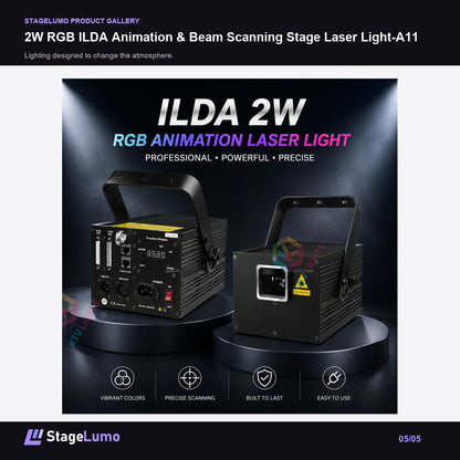 2W RGB ILDA Animation & Beam Scanning Stage Laser Light-A11 - StageLumo image 5