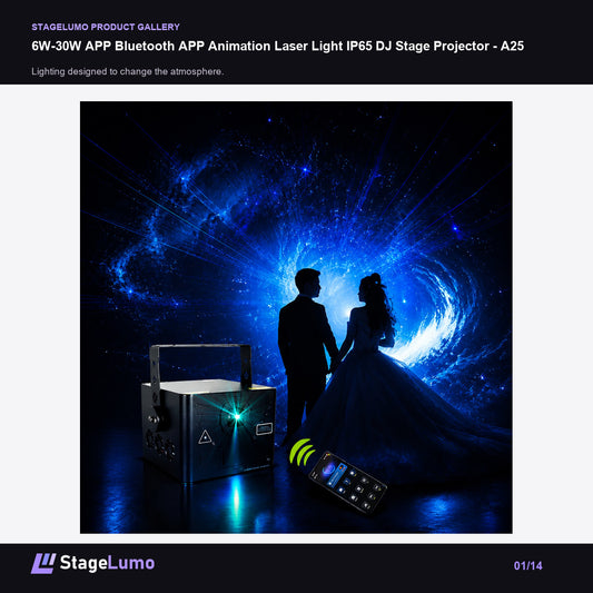 6W-30W APP Bluetooth APP Animation Laser Light IP65 DJ Stage Projector - A25 - StageLumo image 1