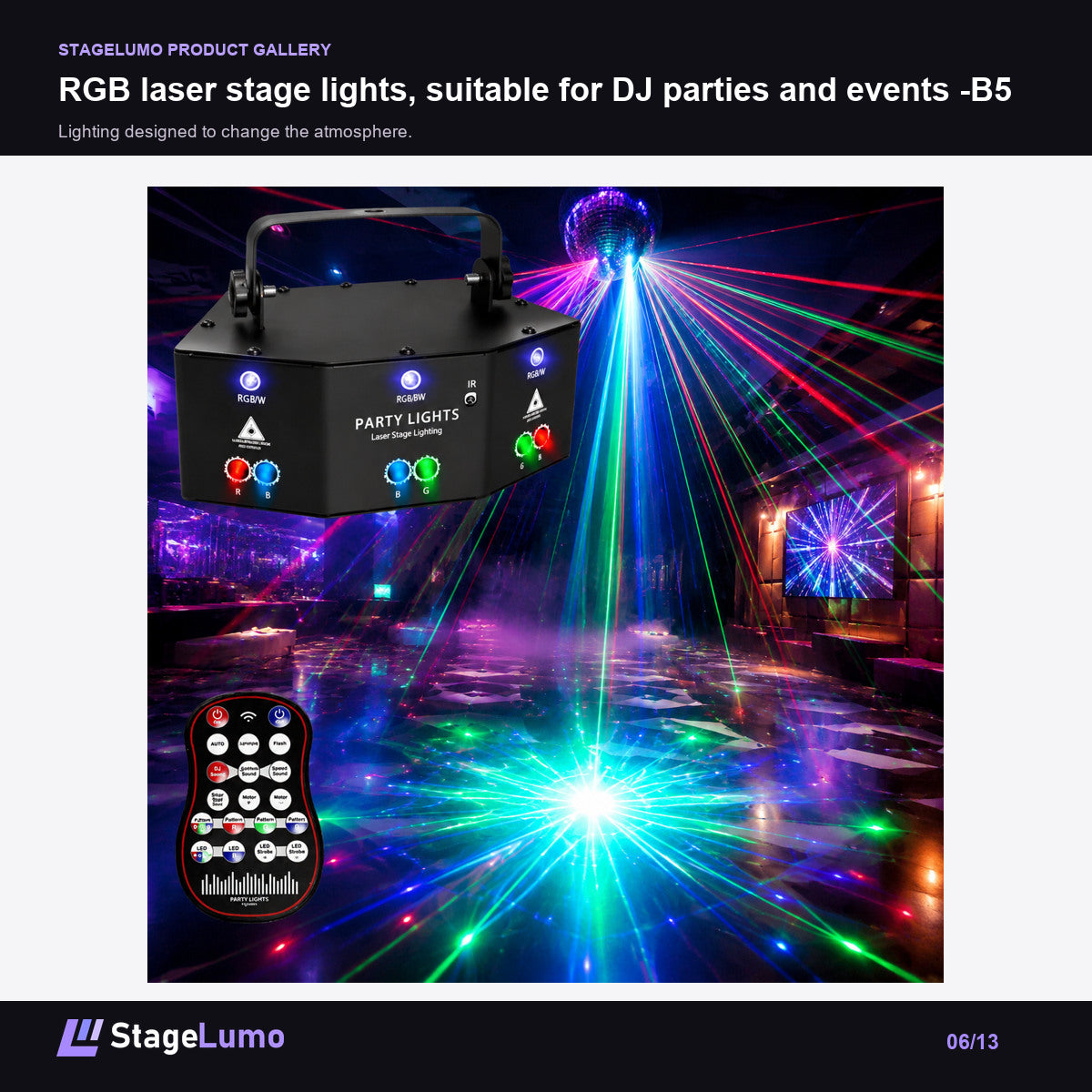 RGB laser stage lights, suitable for DJ parties and events -B5 - StageLumo image 6