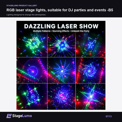 RGB laser stage lights, suitable for DJ parties and events -B5 - StageLumo image 7