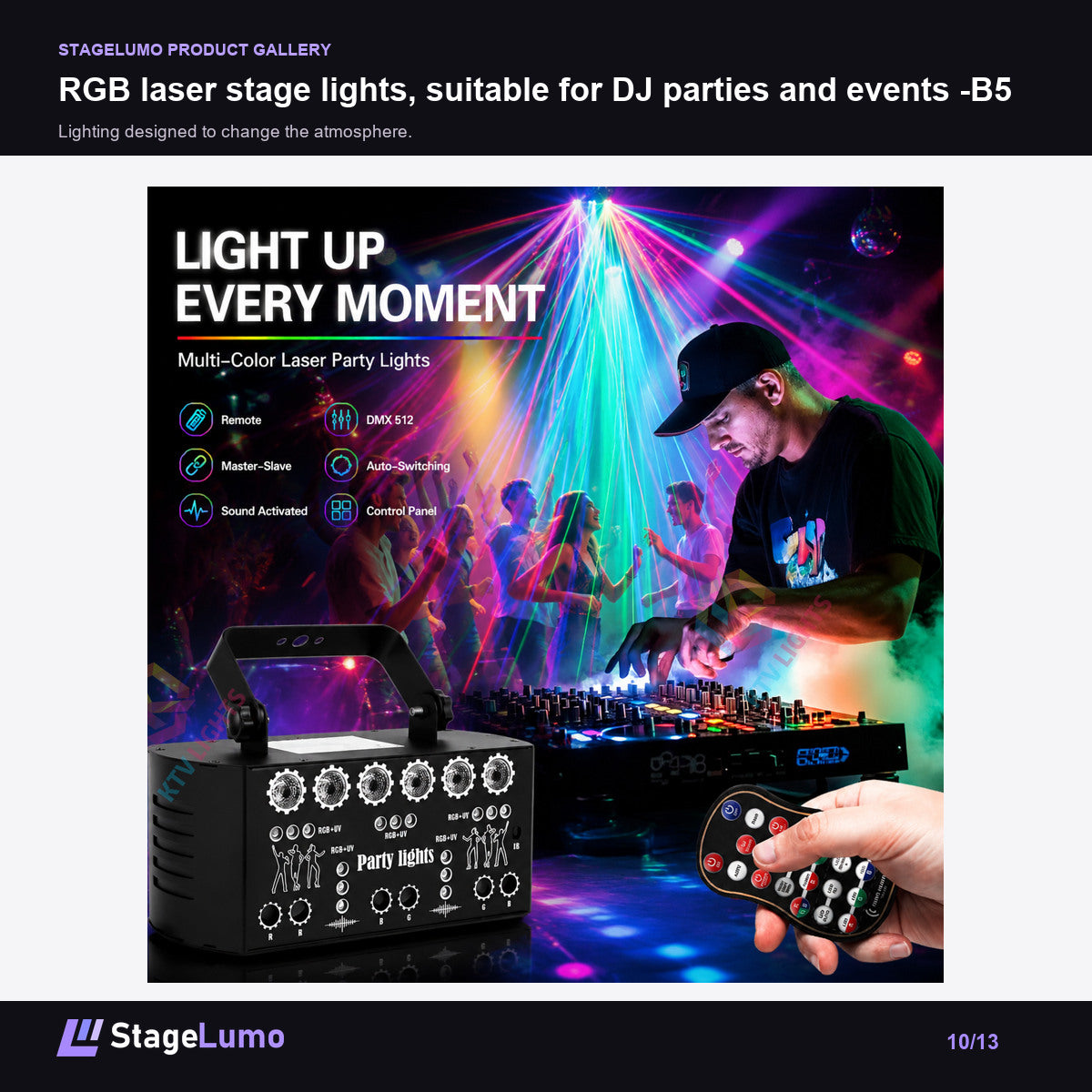 RGB laser stage lights, suitable for DJ parties and events -B5 - StageLumo image 10