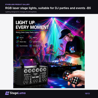 RGB laser stage lights, suitable for DJ parties and events -B5 - StageLumo image 10