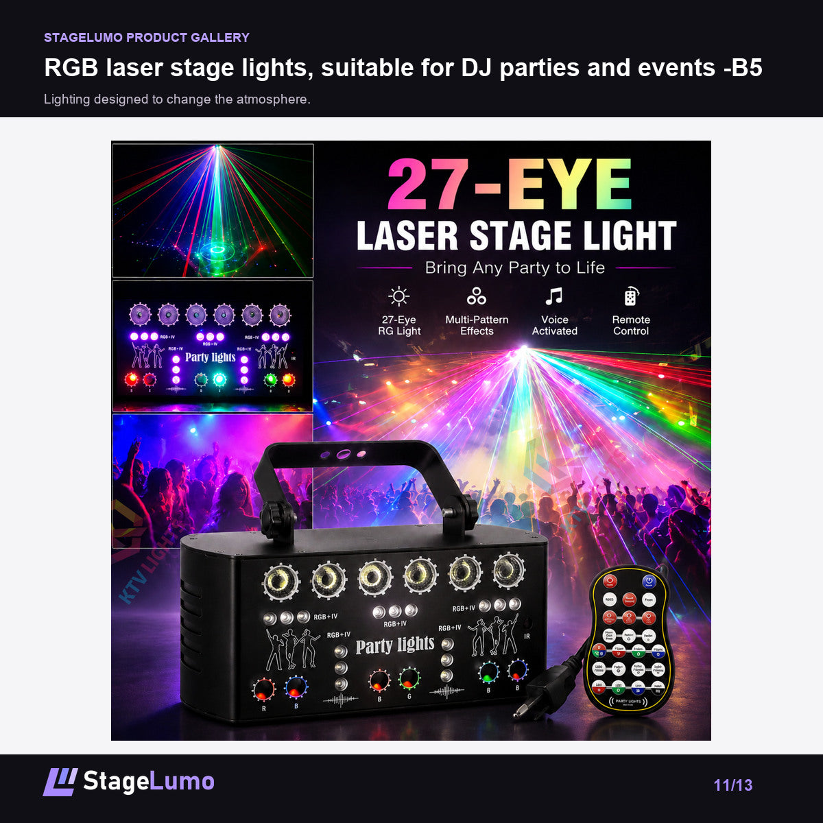 RGB laser stage lights, suitable for DJ parties and events -B5 - StageLumo image 11