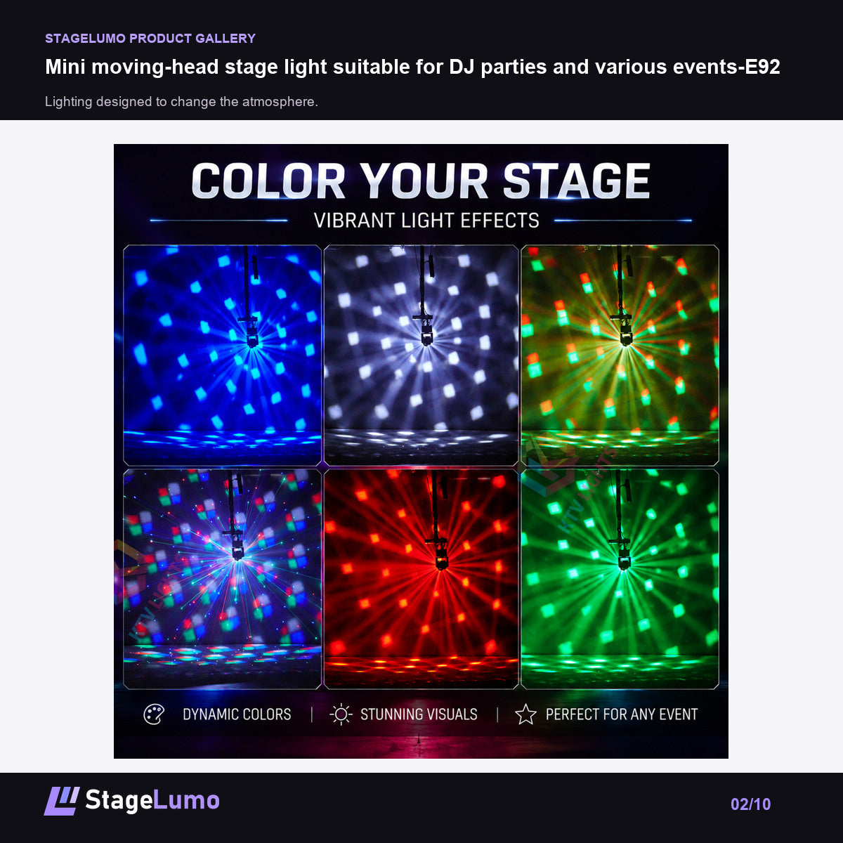 Mini moving-head stage light suitable for DJ parties and various events-E92 - StageLumo image 2