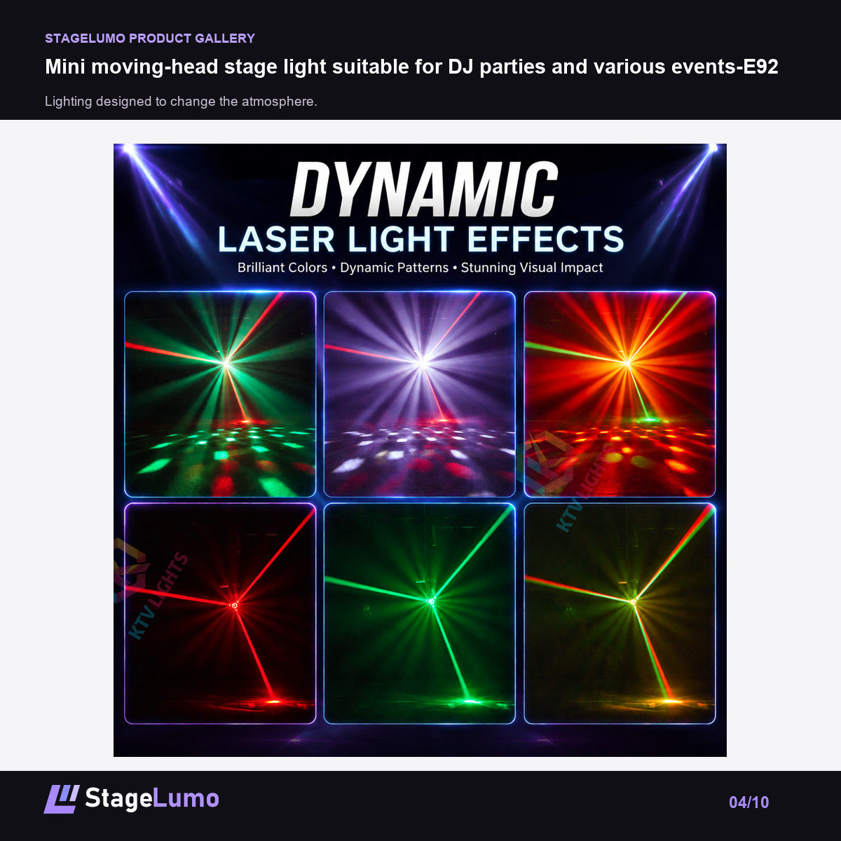 Mini moving-head stage light suitable for DJ parties and various events-E92 - StageLumo image 4