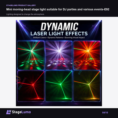 Mini moving-head stage light suitable for DJ parties and various events-E92 - StageLumo image 4