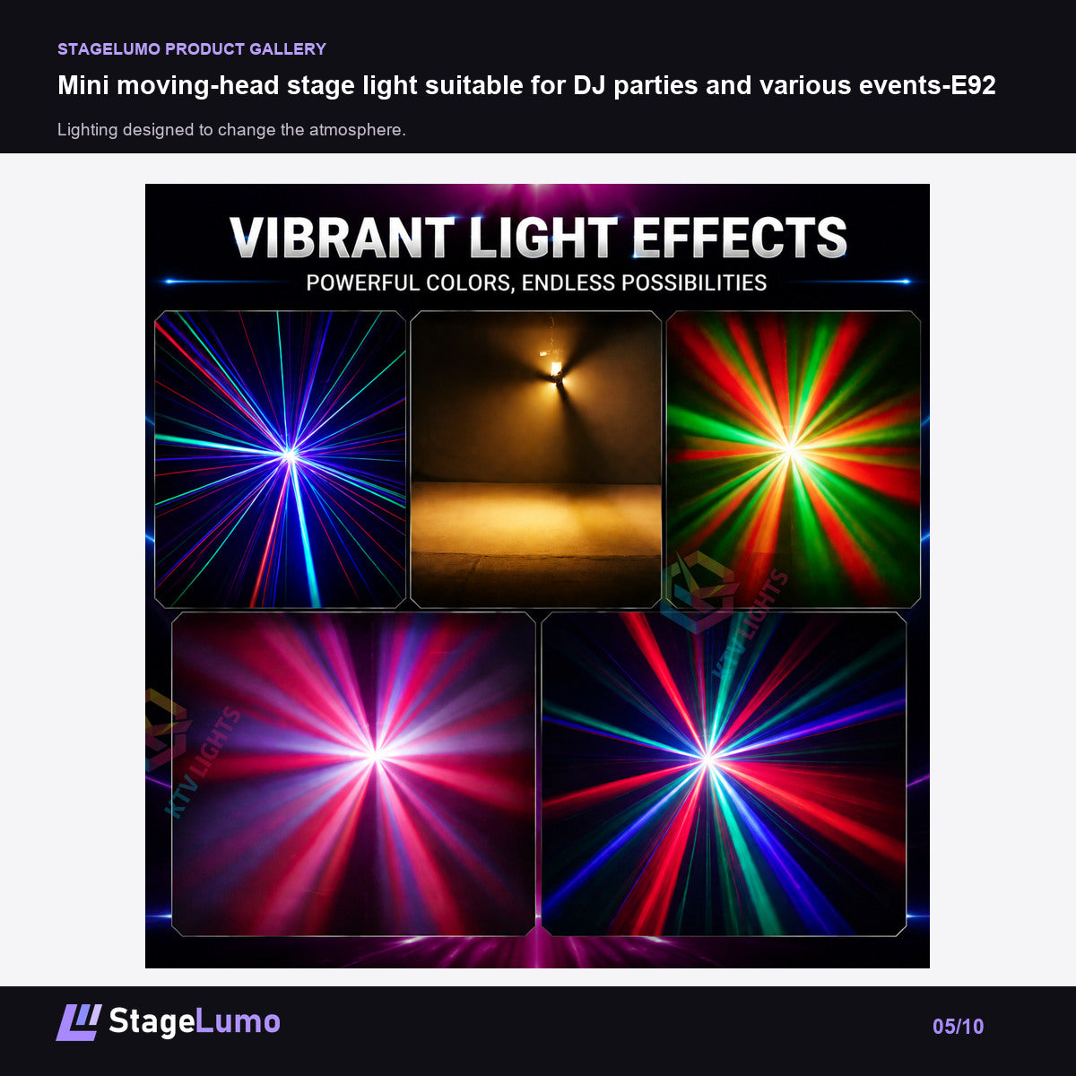 Mini moving-head stage light suitable for DJ parties and various events-E92 - StageLumo image 5