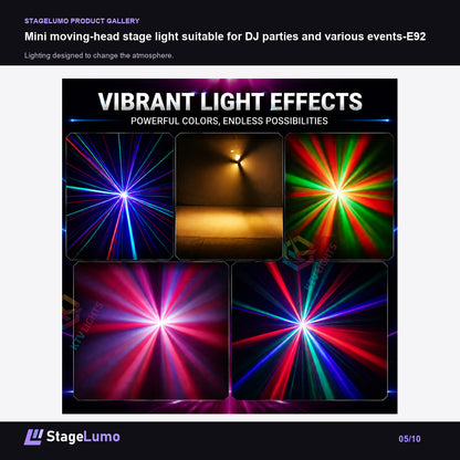Mini moving-head stage light suitable for DJ parties and various events-E92 - StageLumo image 5