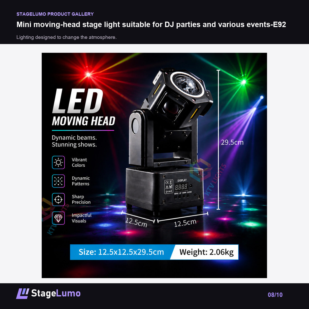 Mini moving-head stage light suitable for DJ parties and various events-E92 - StageLumo image 8