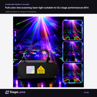 Full-color line-scanning laser light suitable for DJ stage performances-B14 - StageLumo image 1
