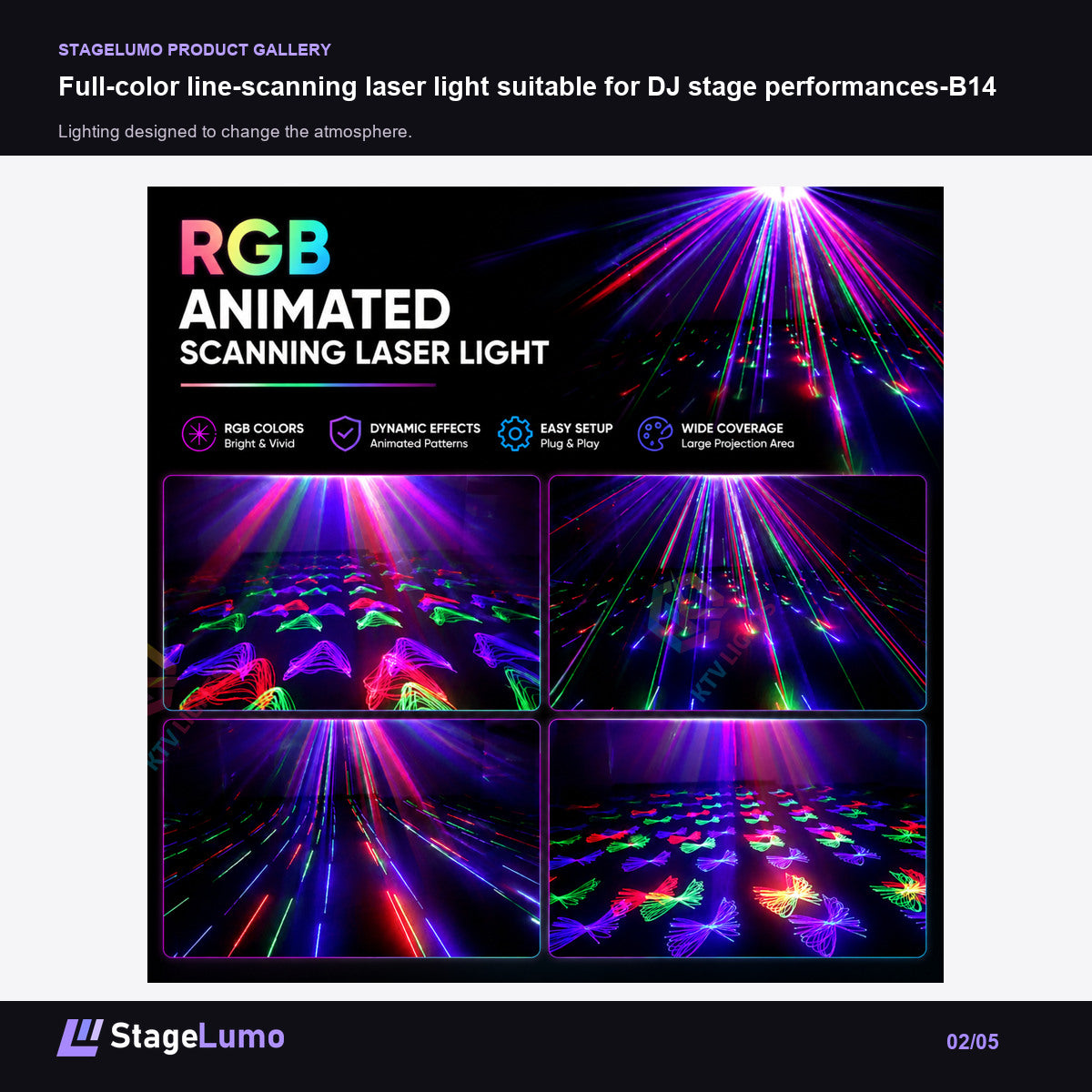 Full-color line-scanning laser light suitable for DJ stage performances-B14 - StageLumo image 2