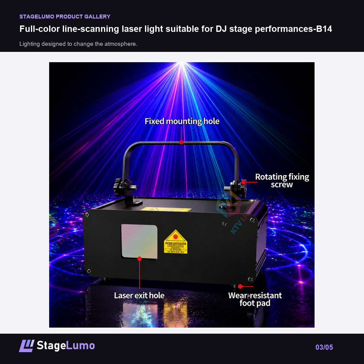 Full-color line-scanning laser light suitable for DJ stage performances-B14 - StageLumo image 3