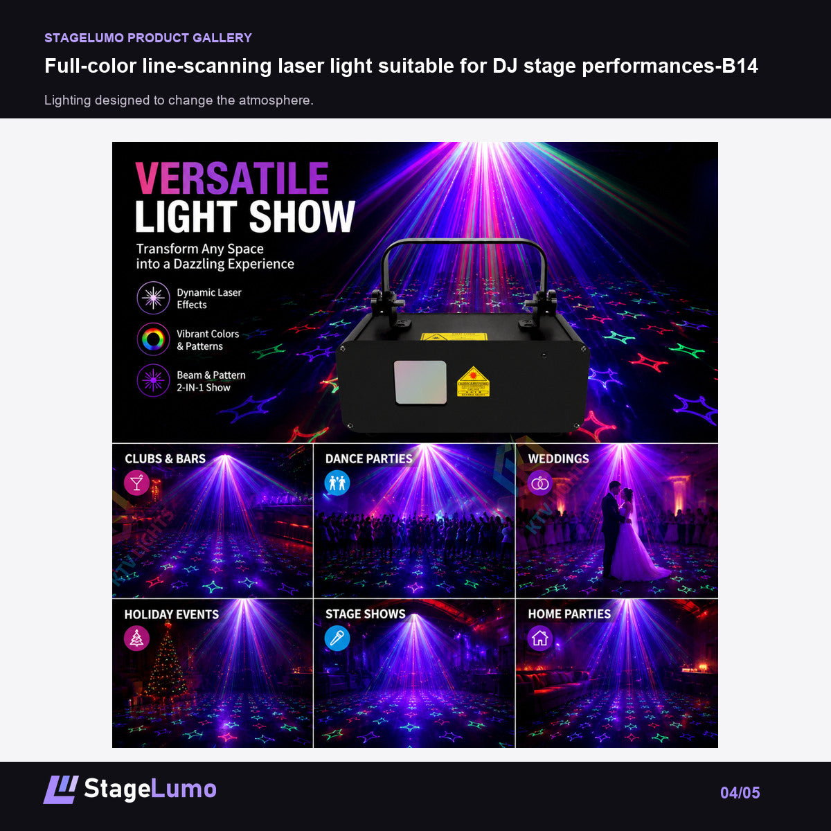 Full-color line-scanning laser light suitable for DJ stage performances-B14 - StageLumo image 4
