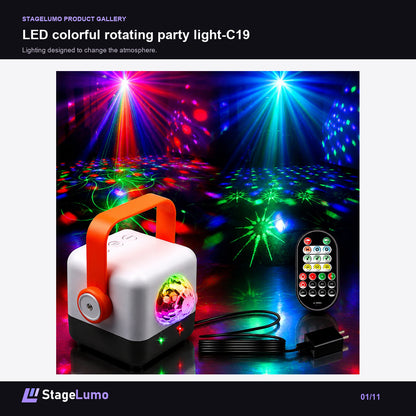 LED colorful rotating party light-C19 - StageLumo image 1