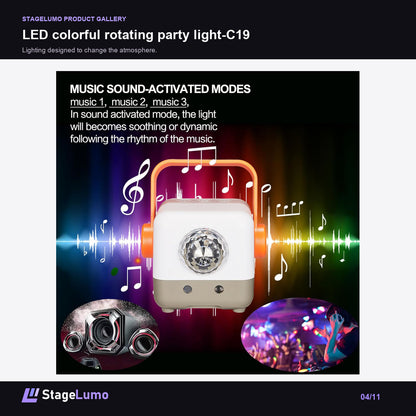 LED colorful rotating party light-C19 - StageLumo image 4