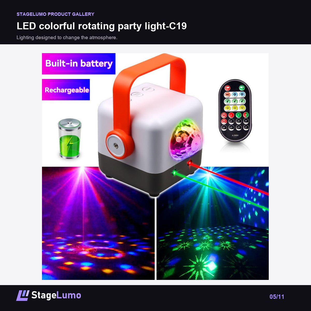 LED colorful rotating party light-C19 - StageLumo image 5