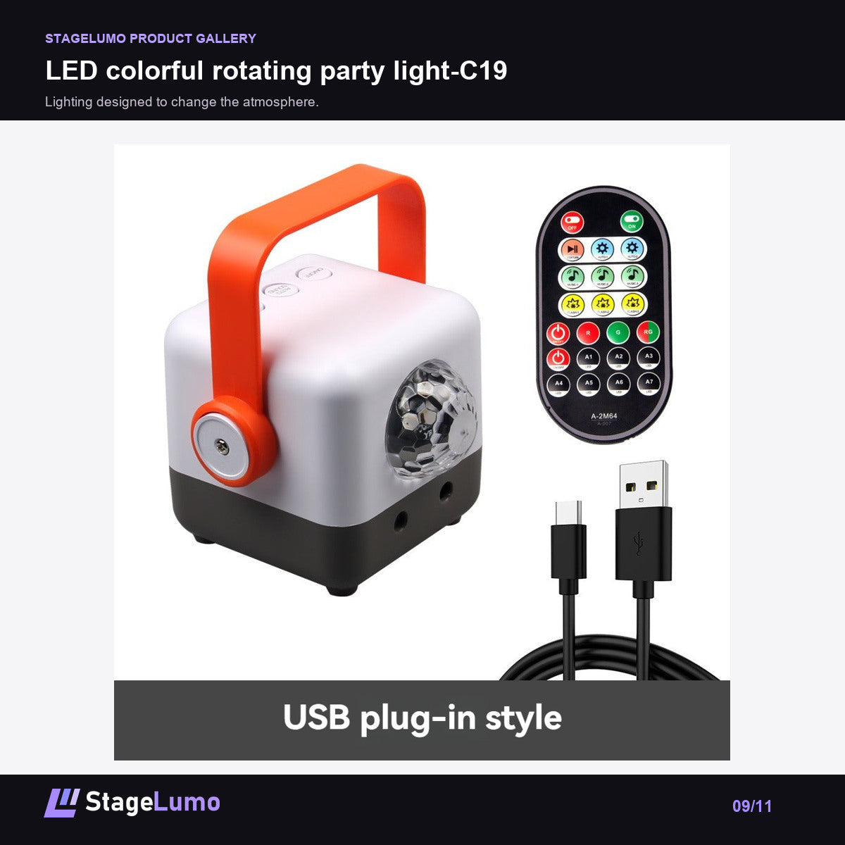 LED colorful rotating party light-C19 - StageLumo image 9