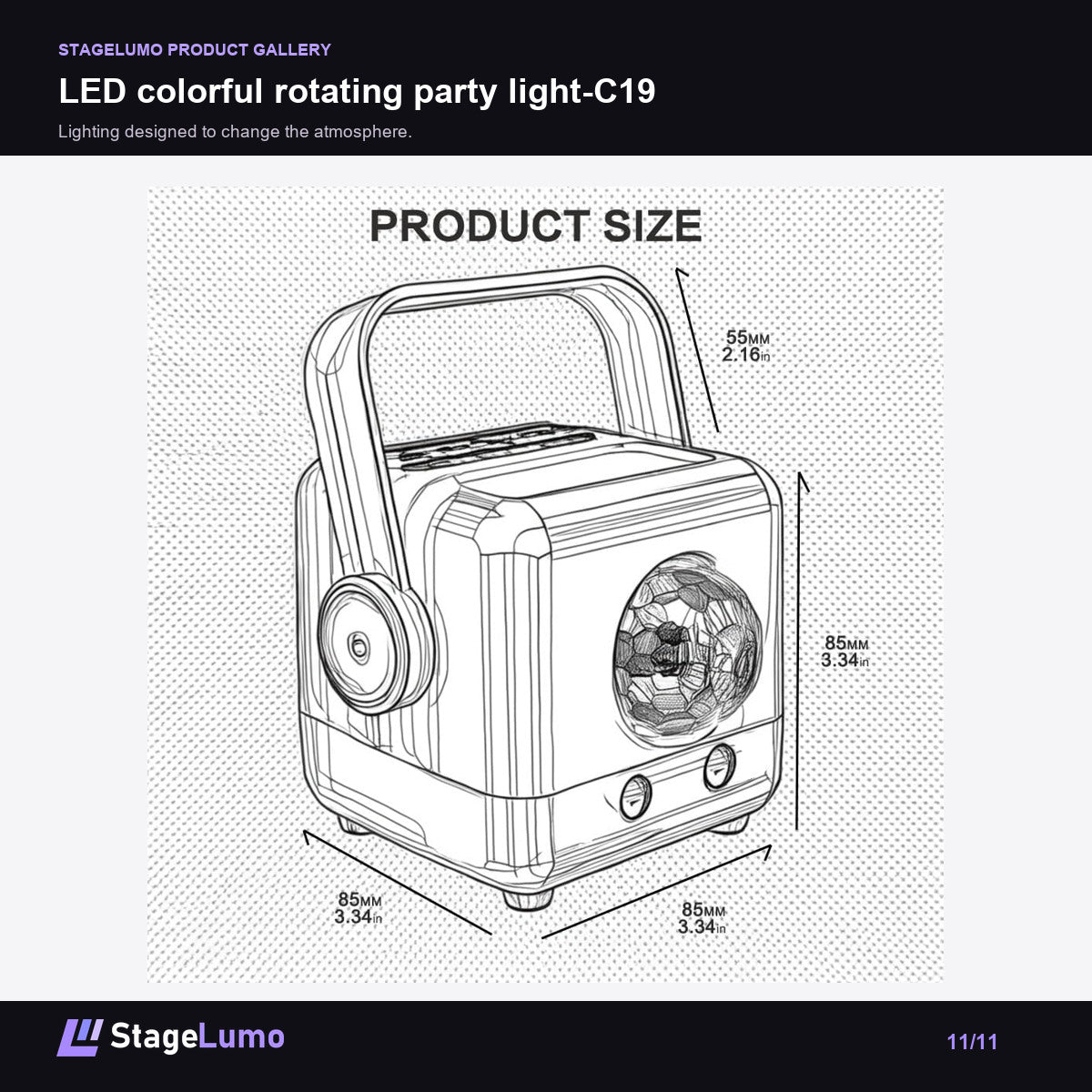 LED colorful rotating party light-C19 - StageLumo image 11