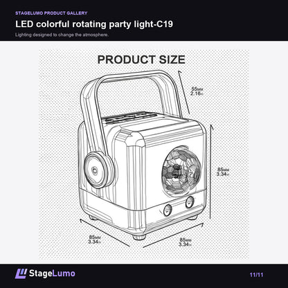 LED colorful rotating party light-C19 - StageLumo image 11