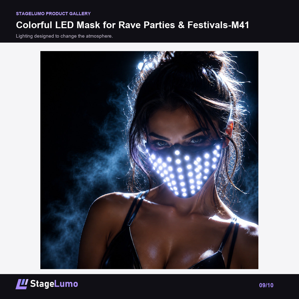 Colorful LED Mask for Rave Parties & Festivals-M41 - StageLumo image 9